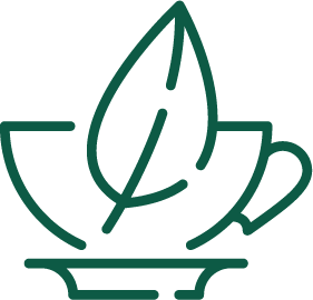 Organic tea brand icon or herbal tea product symbol for digital marketing.